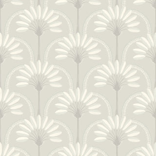 Mitchell Black South Beach Deco Palm Arches Wallpaper in shade Linen at Say Decor