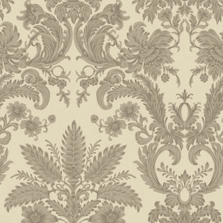 Mitchell Black Parlor Paper Vintage Damask Wallpaper in shade Champagne at Say Decor