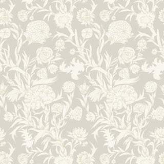 Mitchell Black Patterned Garden Blooming Thicket Botanical Wallpaper in shade Linen at Say Decor