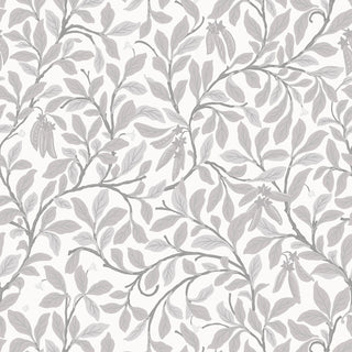 Mitchell Black Patterned Garden Leaf and Pod Wallpaper in shade Graphite at Say Decor