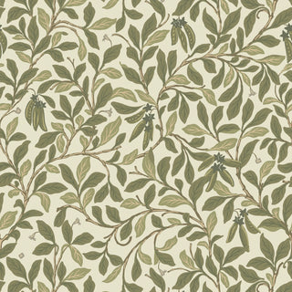 Mitchell Black Patterned Garden Leaf and Pod Wallpaper in shade Taupe Green at Say Decor