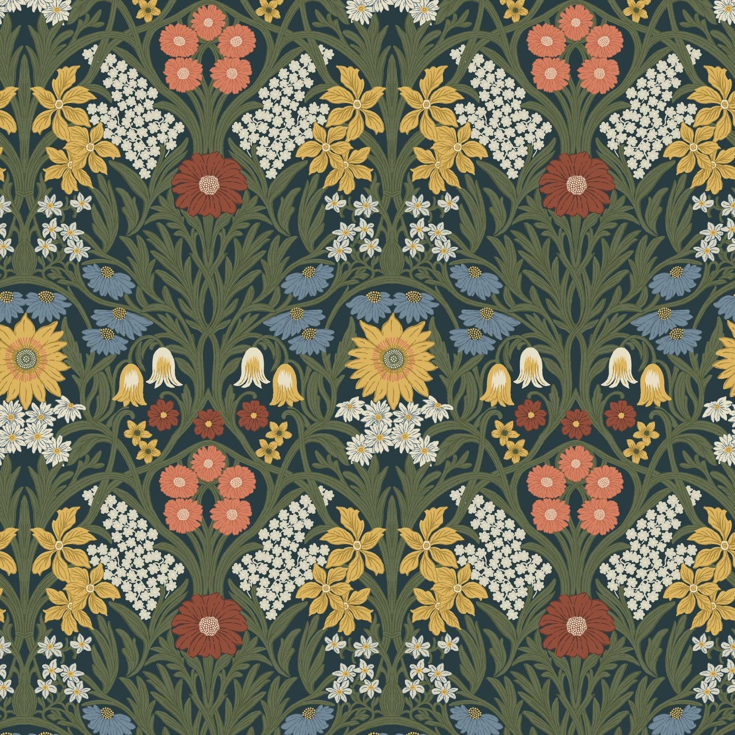 Mitchell Black Wild Meadow Floral Wallpaper in shade Craftsman at Say Decor