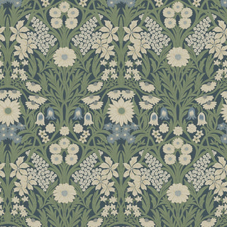 Mitchell Black Wild Meadow Floral Wallpaper in shade Moonlit Green at Say Decor