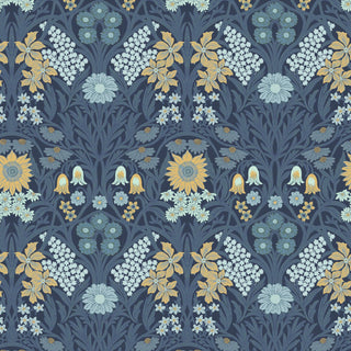 Mitchell Black Wild Meadow Floral Wallpaper in shade Navy at Say Decor