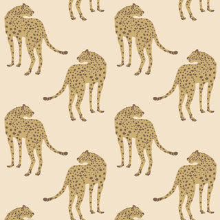 Mitchell Black Prowling Cheetah Wallpaper in shade Desert Sand at Say Decor
