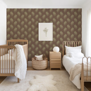 Mitchell Black Prowling Cheetah Wallpaper bedroom in shade Mahogany at Say Decor