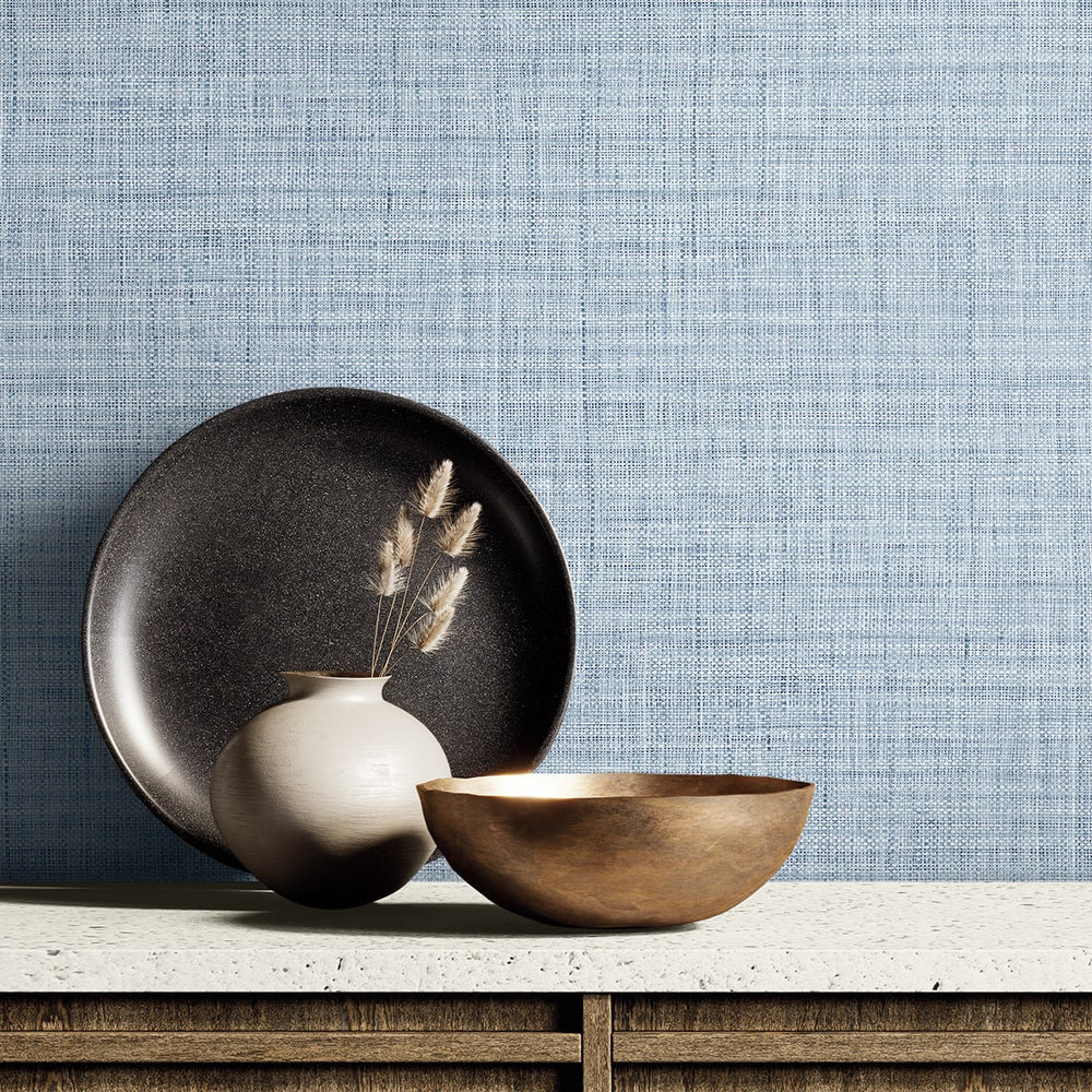 RA40104 textured vinyl wallpaper decor from the Raffia collection by Seabrook Designs