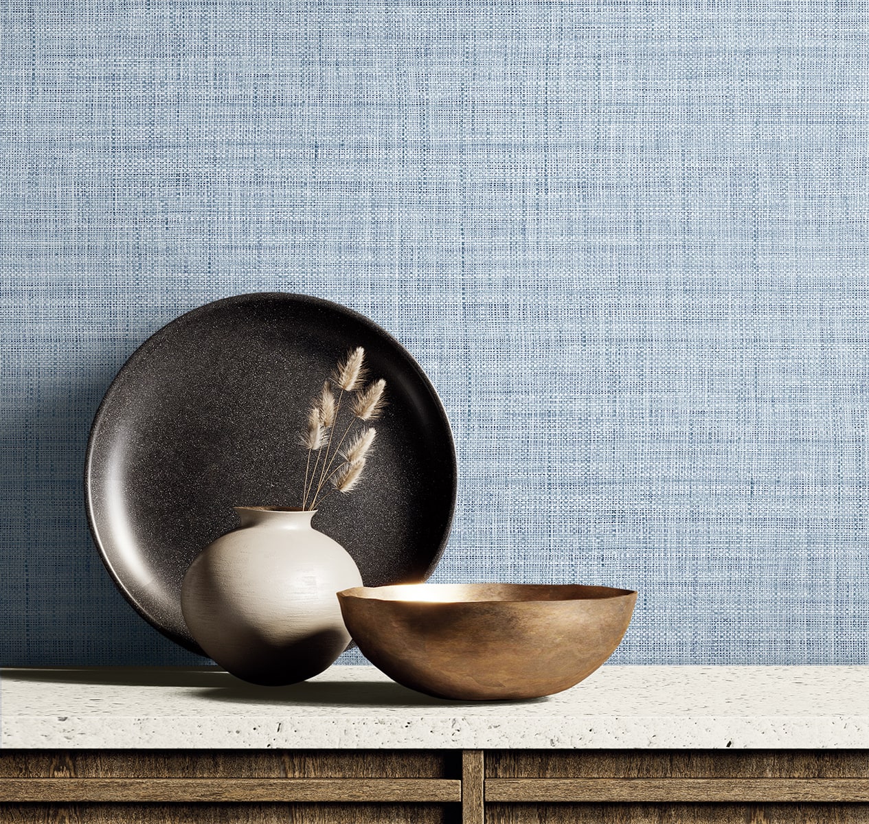 RA40104 textured vinyl wallpaper decor from the Raffia collection by Seabrook Designs