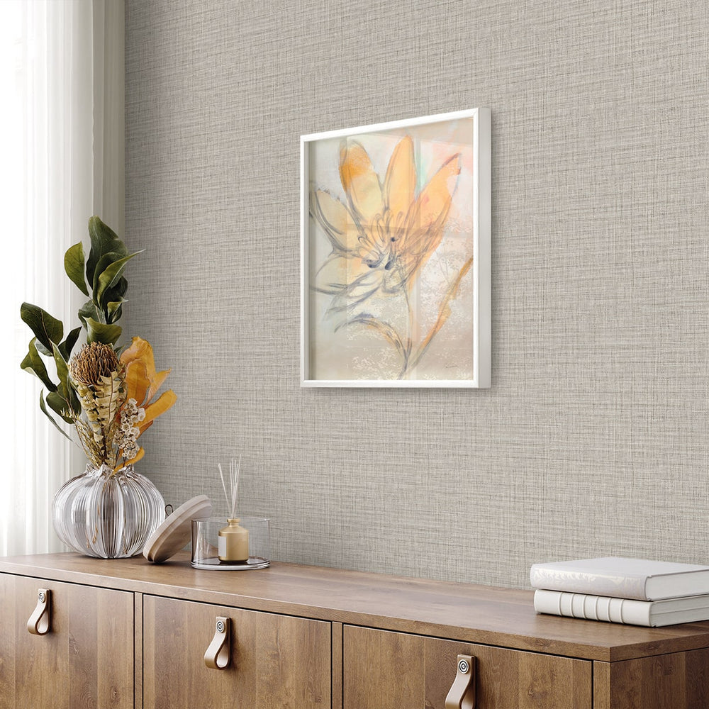 
                  
                    RA40132 textured vinyl wallpaper dining room from the Raffia collection by Seabrook Designs
                  
                