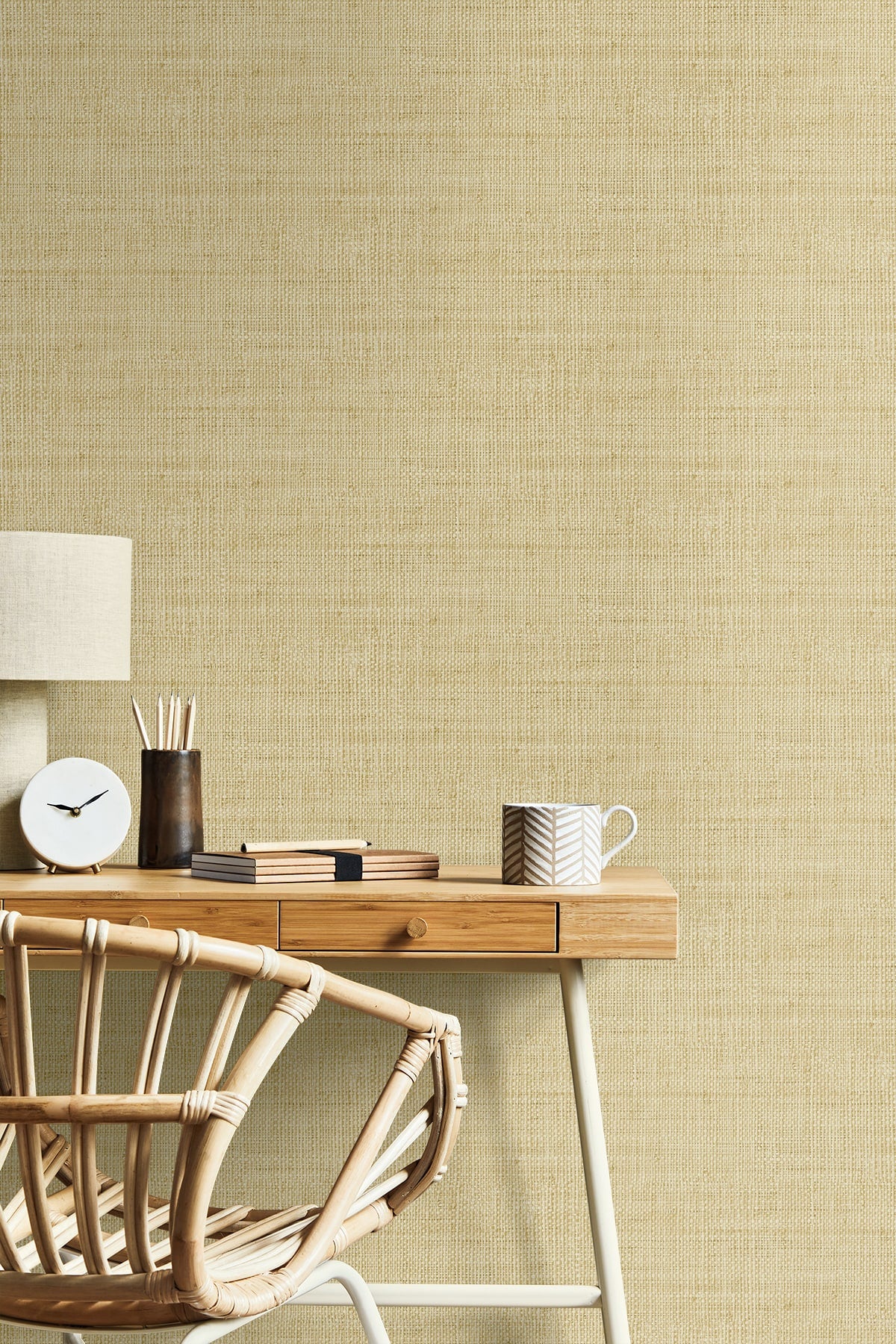 RA40303 faux weave textured vinyl wallpaper office from the Raffia collection by Seabrook Designs
