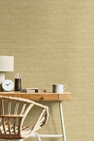 RA40314 faux weave textured vinyl wallpaper clock from the Raffia collection by Seabrook Designs