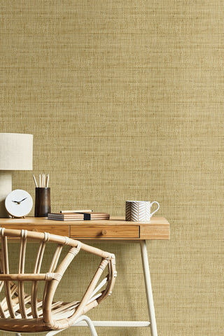 RA40315 faux weave textured vinyl wallpaper desk chair from the Raffia collection by Seabrook Designs
