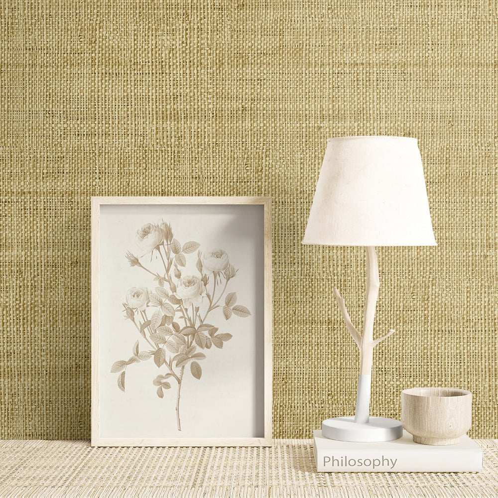 
                  
                    RA40315 faux weave textured vinyl wallpaper frame from the Raffia collection by Seabrook Designs
                  
                