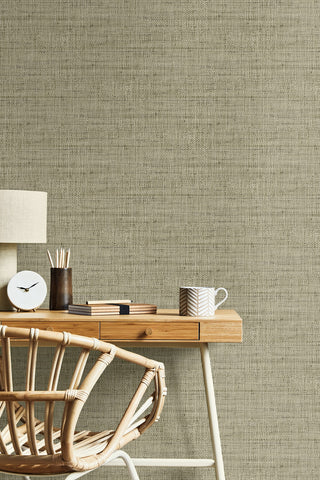 RA40317 faux weave textured vinyl wallpaper office decor from the Raffia collection by Seabrook Designs