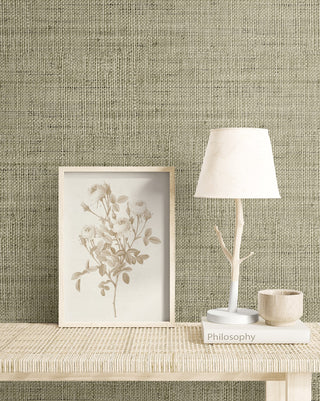 RA40317 faux weave textured vinyl wallpaper driftwood from the Raffia collection by Seabrook Designs