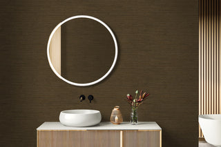 RA40901 faux weave textured vinyl wallpaper bathroom from the Raffia collection by Seabrook Designs