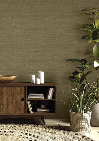 RA40902 faux weave textured vinyl wallpaper plant from the Raffia collection by Seabrook Designs