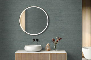 RA40909 faux weave textured vinyl wallpaper bathroom decor from the Raffia collection by Seabrook Designs