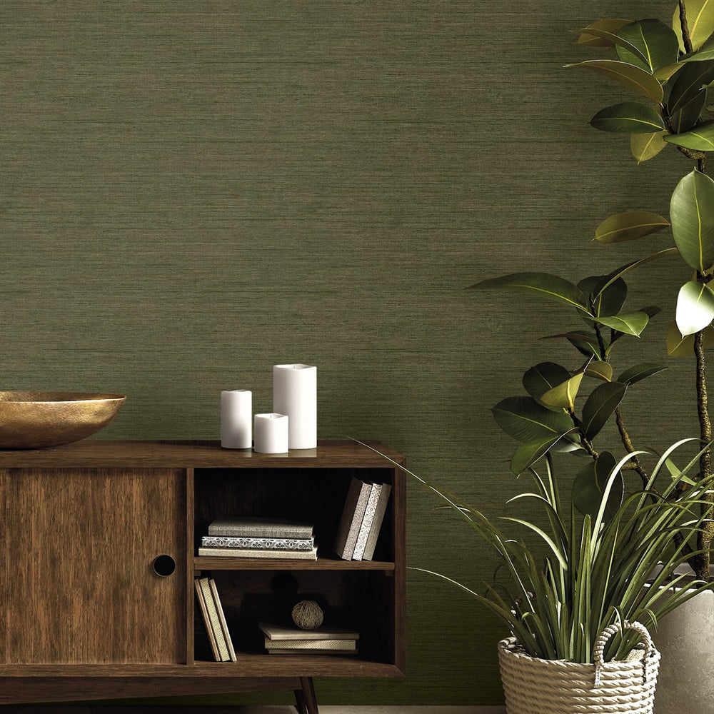 
                  
                    RA40913 faux weave textured vinyl wallpaper plants from the Raffia collection by Seabrook Designs
                  
                