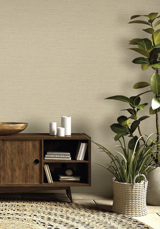 RA40917 faux weave textured vinyl wallpaper living room from the Raffia collection by Seabrook Designs