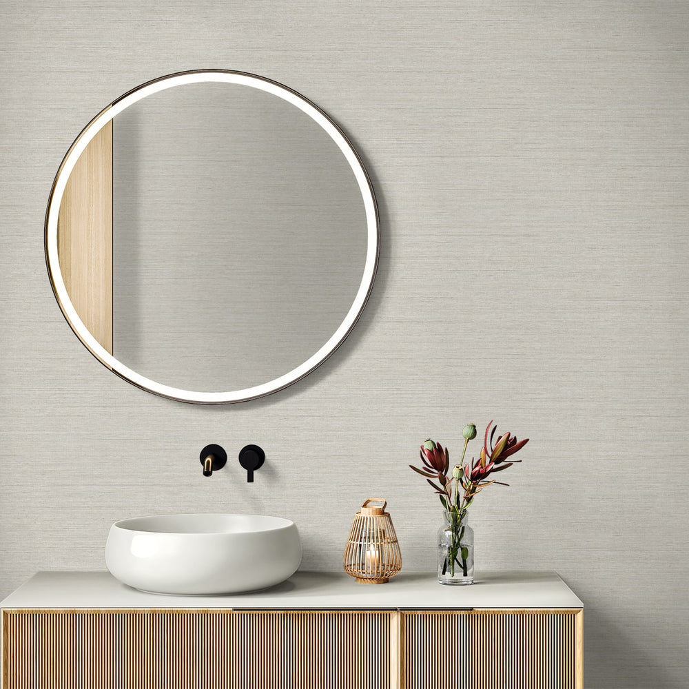 
                  
                    RA40918 faux weave textured vinyl wallpaper hall bathroom from the Raffia collection by Seabrook Designs
                  
                