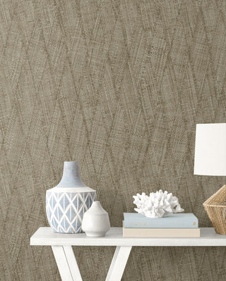 RA41208 textured vinyl wallpaper hall table from the Raffia collection by Seabrook Designs