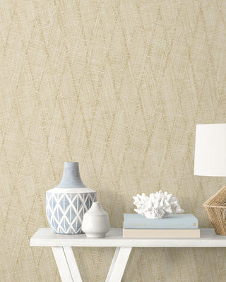 RA41213 textured vinyl wallpaper side table from the Raffia collection by Seabrook Designs