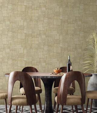 RA41704 textured vinyl wallpaper dining room from the Raffia collection by Seabrook Designs