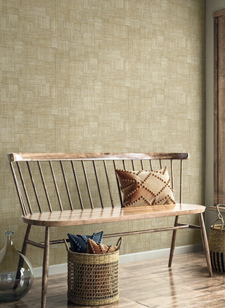 RA41705 textured vinyl wallpaper bench from the Raffia collection by Seabrook Designs