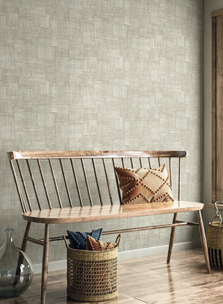RA41708 textured vinyl wallpaper hallway bench from the Raffia collection by Seabrook Designs