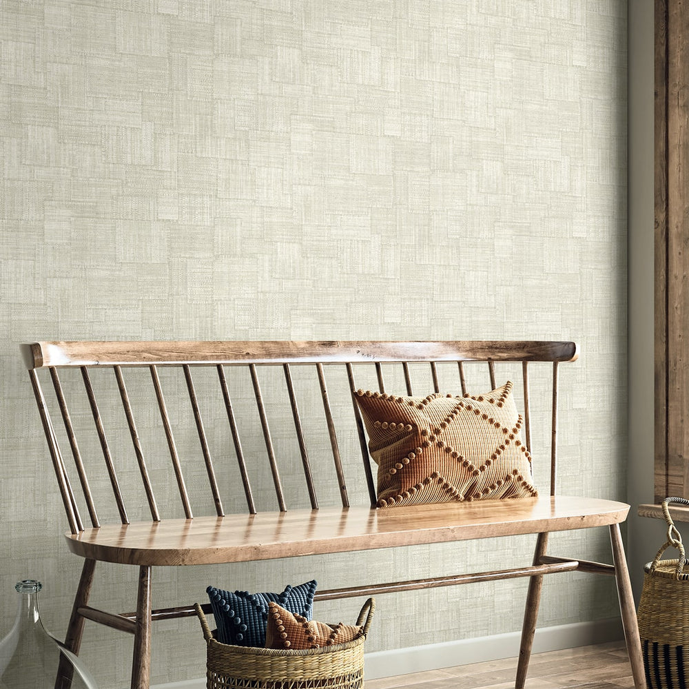
                  
                    RA41710 textured vinyl wallpaper entry bench from the Raffia collection by Seabrook Designs
                  
                
