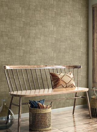 RA41715 textured vinyl wallpaper entry seating from the Raffia collection by Seabrook Designs