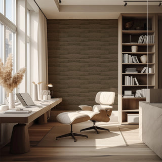 Mitchell Black Revel Reflections Abstract Wallpaper office in shade Walnut at Say Decor