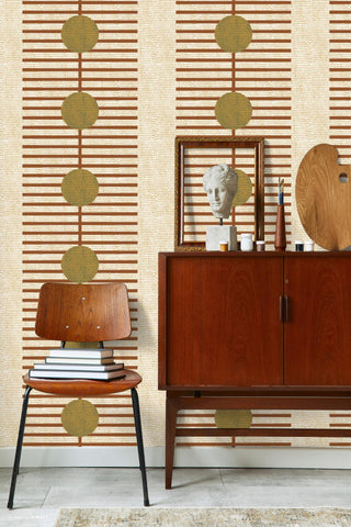 Mitchell Black Forbes Masters Nomalanga Geometric Wallpaper Decor in shade Terracotta at Say Decor