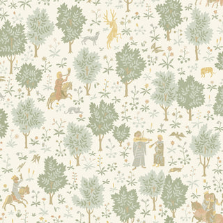 Telma Off-White Palace Forest Premium Matte Non-Woven Peel and Stick Wallpaper at Say Decor