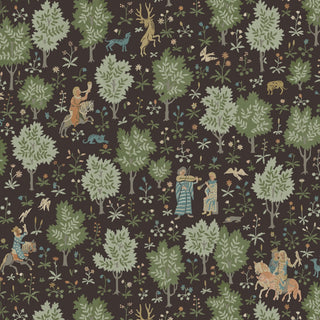 Telma Brown Palace Forest Premium Matte Non-Woven Peel and Stick Wallpaper at Say Decor