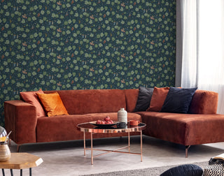 Telma Blue Palace Forest Premium Matte Non-Woven Peel and Stick Wallpaper Living Room at Say Decor