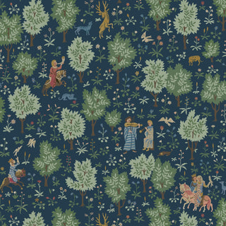 Telma Blue Palace Forest Premium Matte Non-Woven Peel and Stick Wallpaper at Say Decor