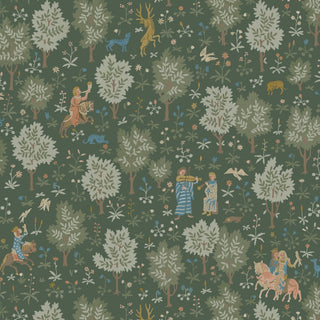 Telma Green Palace Forest Premium Matte Non-Woven Peel and Stick Wallpaper at Say Decor