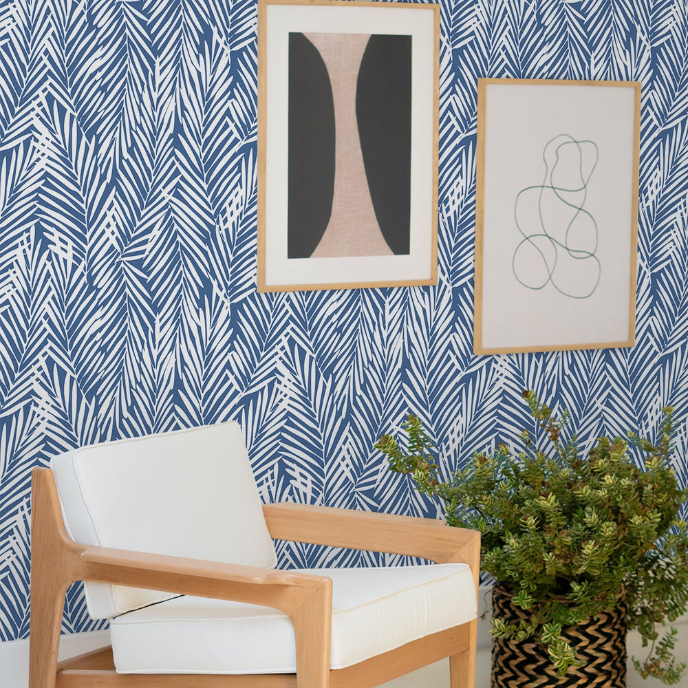 
                  
                    SG12302 palm leaf peel and stick wallpaper entryway from Stacy Garcia Home
                  
                