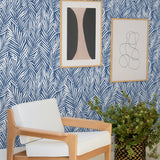 SG12302 palm leaf peel and stick wallpaper entryway from Stacy Garcia Home