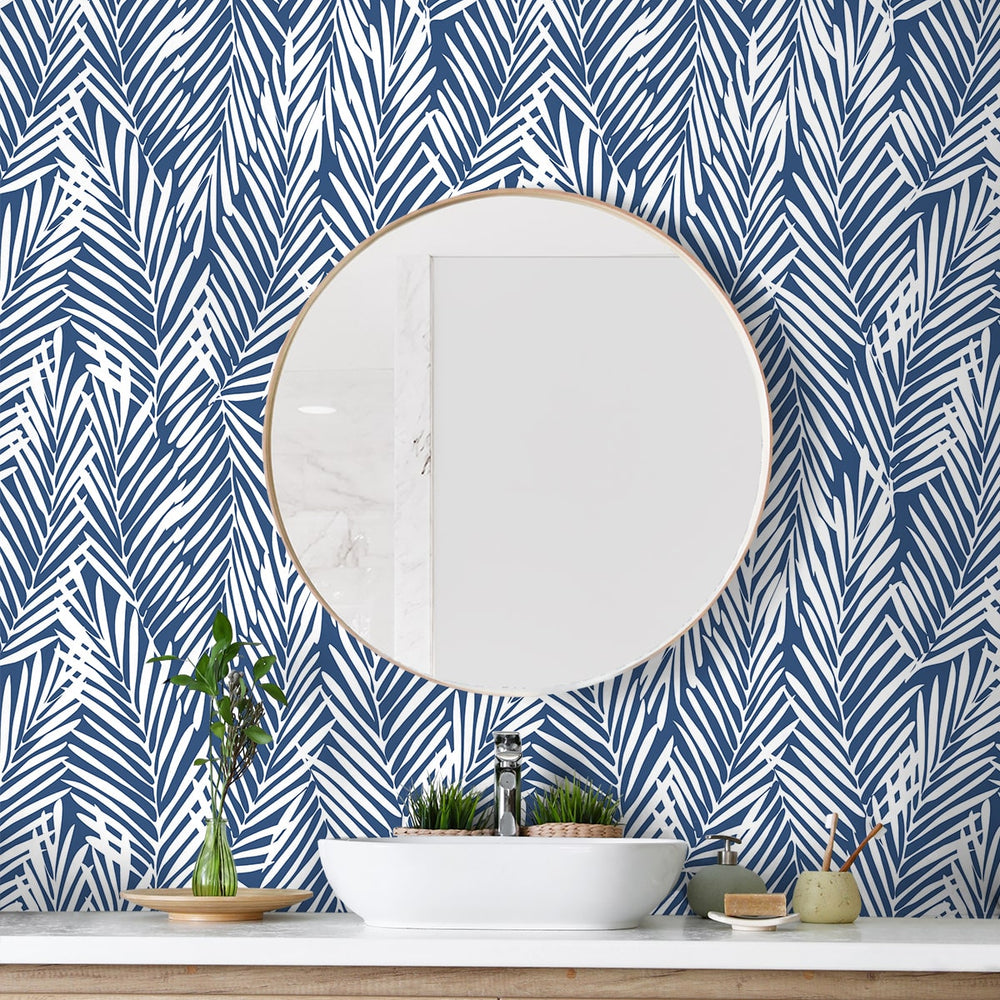 
                  
                    SG12302 palm leaf peel and stick wallpaper bathroom from Stacy Garcia Home
                  
                