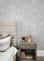 SG12308 palm leaf peel and stick wallpaper bedroom from Stacy Garcia Home