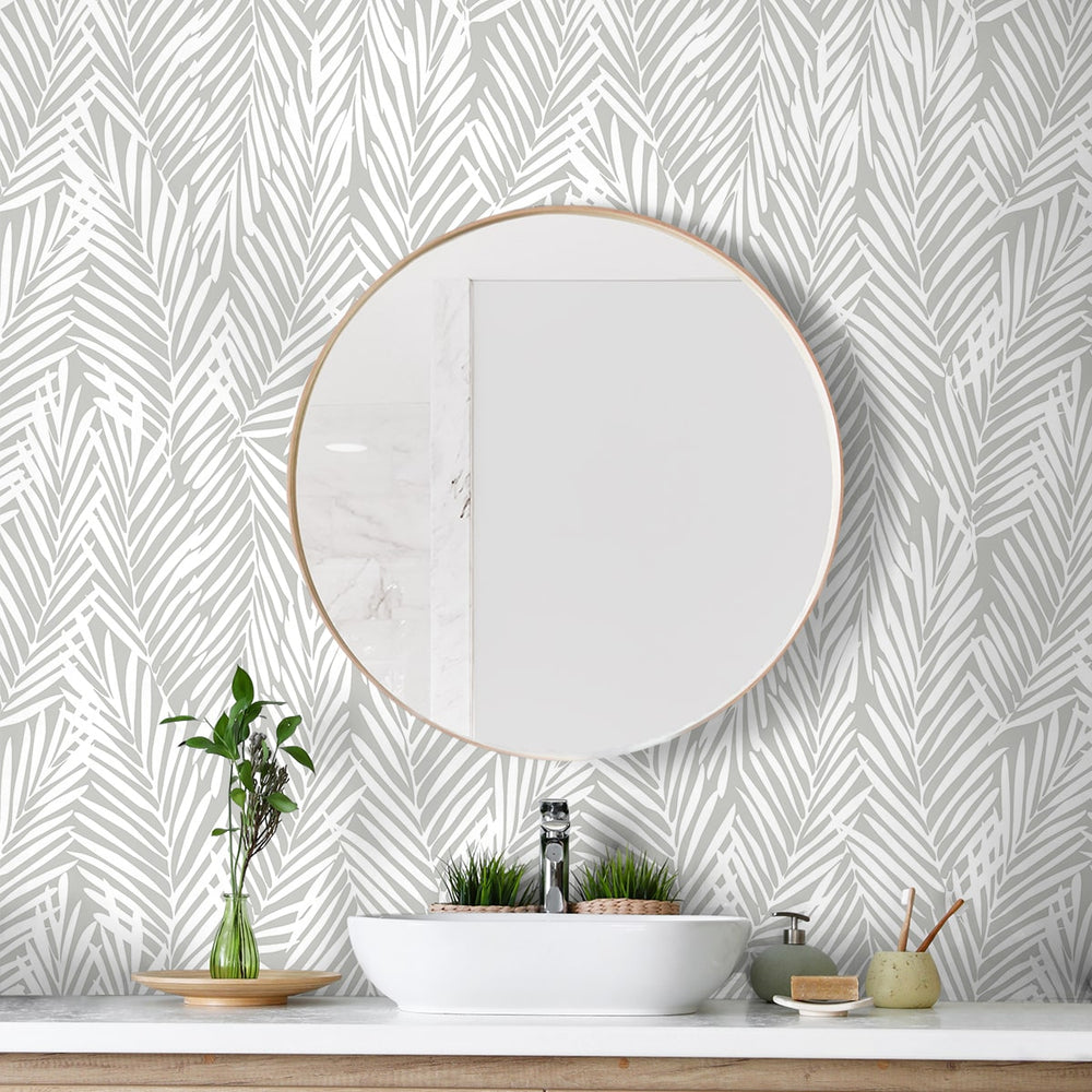 
                  
                    SG12308 palm leaf peel and stick wallpaper bathroom from Stacy Garcia Home
                  
                