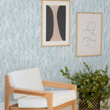 SG12312 palm leaf peel and stick wallpaper entryway from Stacy Garcia Home