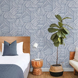 SG12402 geometric peel and stick wallpaper bedroom from Stacy Garcia Home