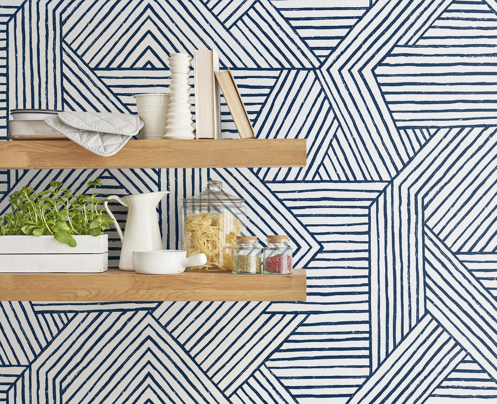 SG12402 geometric peel and stick wallpaper accent from Stacy Garcia Home