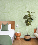 SG12404 geometric peel and stick wallpaper bedroom from Stacy Garcia Home