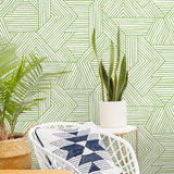 SG12404 geometric peel and stick wallpaper living room from Stacy Garcia Home