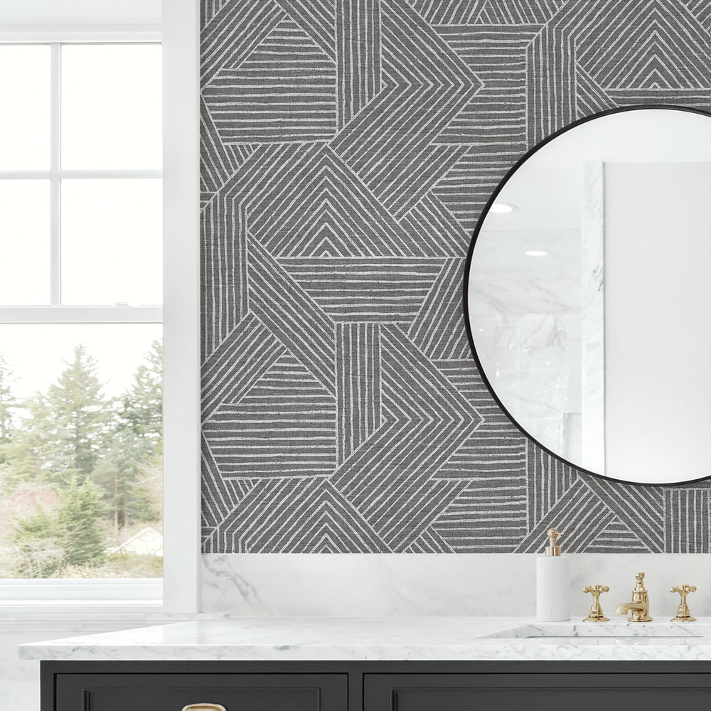 
                  
                    SG12406 geometric peel and stick wallpaper bathroom from Stacy Garcia Home
                  
                